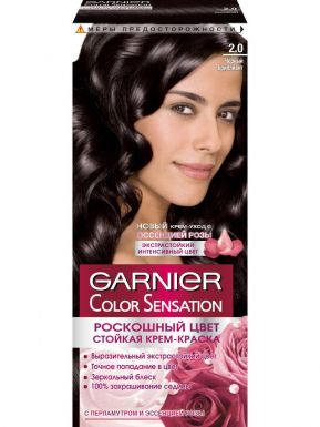 Garnier Color Sensation крем-краска, тон 2.0, Черный бриллиант, 110 мл