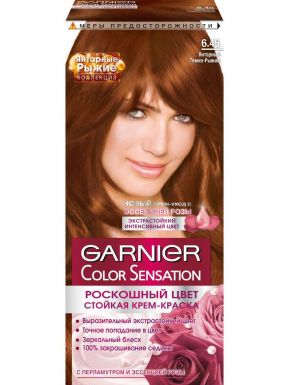 Garnier Color Sensation крем-краска, тон 6.45, Янтарный Темно-Рыжий, 110 мл