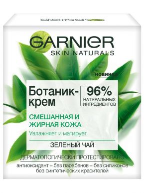 Garnier увлажняющий ботаник-крем для лица Зеленый Чай, матирующий, для смешанной и жирной кожи, 50 мл