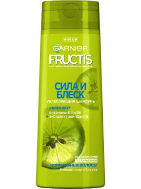 Garnier Fructis шампунь Сила и блеск, укрепляющий, для нормальных волос, с Экстрактом Грейпфрута, 400 мл