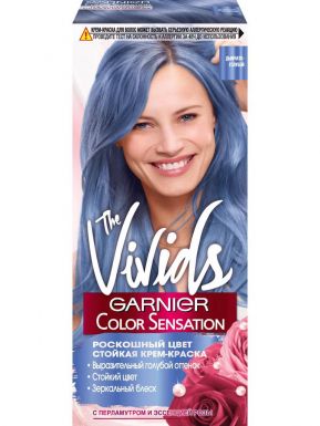 Garnier стойкая крем-краска для волос Color Sensation, Роскошь цвета, с перламутром, тон Дымчато-голубой, 110 мл