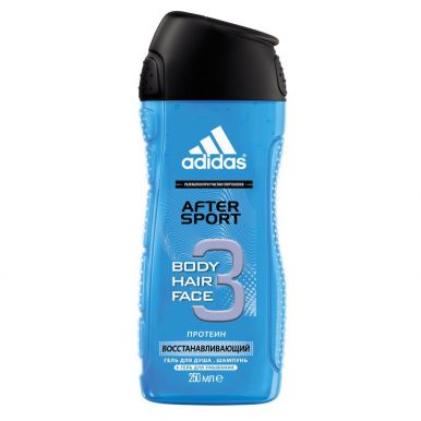 Adidas гель для душа мужской Hair&Body After Sport 3в1, 250 мл
