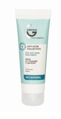 GREENINI крем от прыщей с цинком anti acne collection 75мл