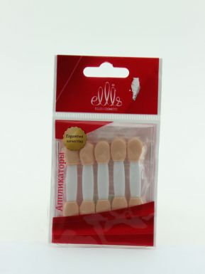 Ellis Cosmetic APP 014 Аппликаторы в индивидуальной упаковке, латекс двухсторонний, белый пластик, 5 шт