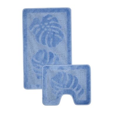 Набор ковриков для ванной Shahintex Рр 60x100 см + 60x50 см, голубой