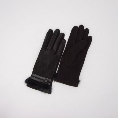 Перчатки женские безразмерные с утеплителем цв.черный 4312784