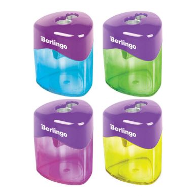 BERLINGO точилка пластиковая doublecolor с контейнером