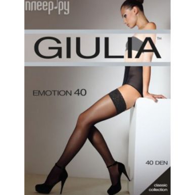 Чулки женские Giulia Emotion, 40 ден, цвет: неро 1-2, размер: Xs-s