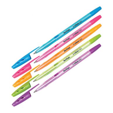 Ручка шариковая Berlingo Tribase Neon, синяя, 0,7 мм, корпус ассорти