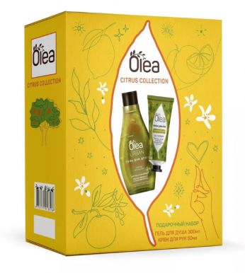 OLEA подарочный набор citrus collection: гель д/душа 300мл, крем д/рук 50мл