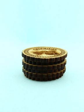 Кедр шкатулка круглая 10 см Шишки