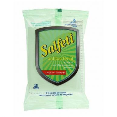 Salfeti №15 салфетки влажные антибактериальные с экстрактом чайного дерева, артикул: 48707