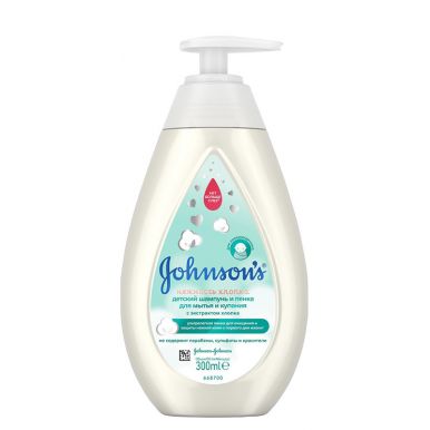 Johnsons® baby пенка-шампунь для мытья и купания Нежность хлопка, 300 мл