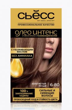 Syoss Стойкая краска для волос Oleo Intense, 6-80 Золотистый русый , с ухаживающим маслом без амиака, 115 мл