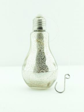 XX8319910 Светильник подвесной в форме лампы 7х7х14 см, цв.серебристый