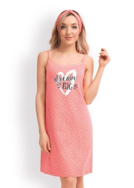 Сорочка женские CLEVER 170-48-L, розовый-молочный LS19-781т