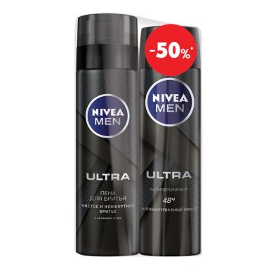 Nivea набор пена для бритья Ultra + Дезодорант мужской Ultra, 250 мл + 150 мл
