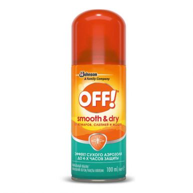 OFF Smooth&Dry Аэрозоль от комаров защита до 4ч.100мл