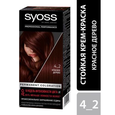 Syoss Стойкая крем-краска для волос Color, 4-2 Красное дерево, 115 мл
