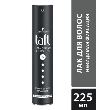 Taft Лак для укладки волос Power, невидимая фиксация, без склеивания и жесткости, мегафиксация 5, 225 мл