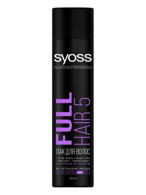 Syoss лак Full & Hair экстрасильная фиксация, 400 мл