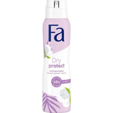 Fa Аэрозоль дезодорант-антиперспирант Dry Protect, нежный аромат хлопка, 48 ч, 150 мл