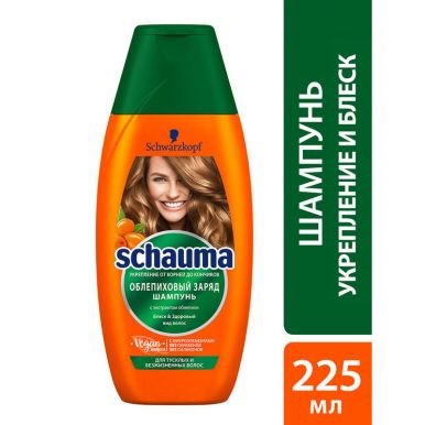 Schauma Шампунь Облепиховый заряд, для тусклых и безжизненных волос, блеск и здоровый вид волос, 225 мл