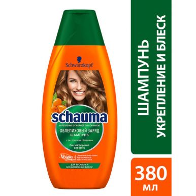 Schauma Шампунь Облепиховый заряд, для тусклых и безжизненных волос, блеск и здоровый вид волос, 380 мл