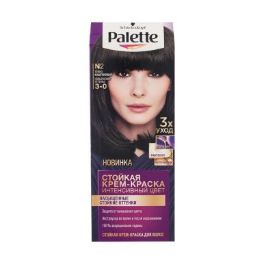 Palette Стойкая крем-краска для волос, N2 (3-0) Тёмно-каштановый, защита от вымывания цвета, 110 мл