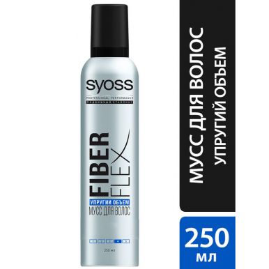 Syoss Мусс для укладки волос FiberFlex, упругий объём, без склеивания, быстрое высыхание, экстрасильная фиксация 4, 250 мл