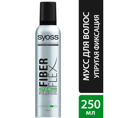 Syoss Мусс для укладки волос FiberFlex, упругая фиксация, без склеивания, быстрое высыхание, экстрасильная фиксация 4, 250 мл