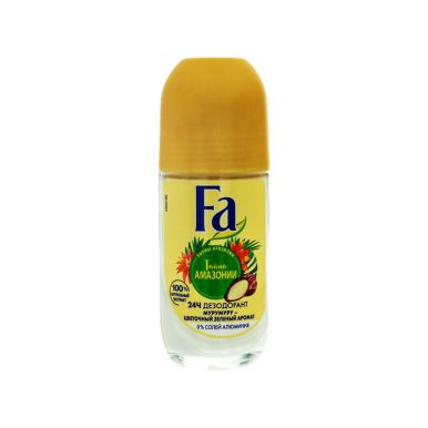 Fa Шариковый дезодорант Ритмы Бразилии, цветочный зелёный аромат, 24 ч, тайна Амазонии, 50 мл