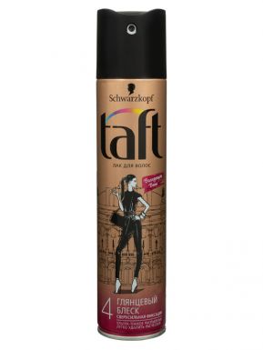 Taft Лак для укладки волос Стиль большого города, глянцевый блеск, сверхсильная фиксация 4, 225 мл