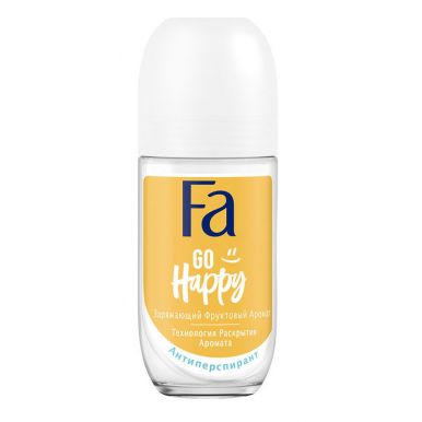 Fa Шариковый дезодорант Go Happy, заряжающий фруктовый аромат, технология раскрытия аромата, 50 мл