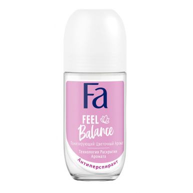 Fa Шариковый дезодорант Feel Balance, тонизирующий цветочный аромат, технология раскрытия аромата, 50 мл