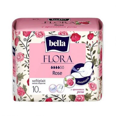 BELLA Flora прокладки впитывающие с ароматом розы 10шт