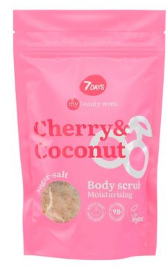 7DAYS My beauty week скраб д/тела сахарно-солевой увлажняющий cherry&coconut 250г