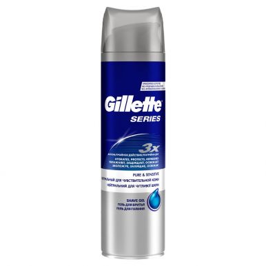 GILLETTE гель для бритья SERIES Pure&Sensitive для чувствительной кожи, 200 мл