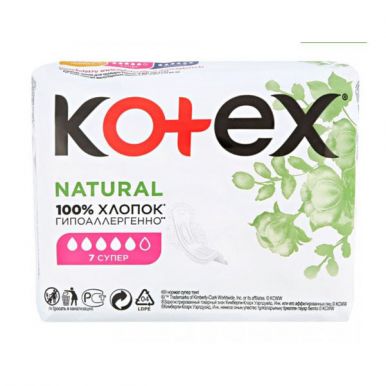 Kotex Natural прокладки Super, 7 шт