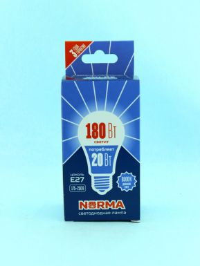 Лампа светодиодная Norma серия Volpe Led-a65-20w/Dw/E27/Fr/Nr, картон