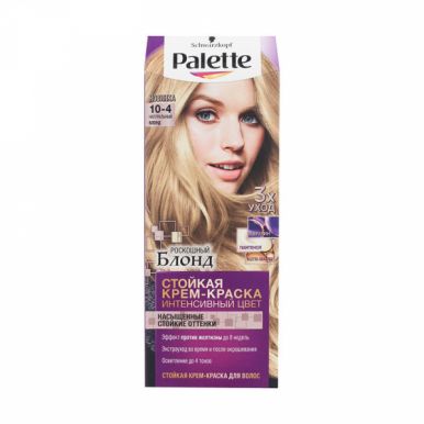 Palette Стойкая крем-краска для волос, 10-4 Натуральный блонд, эффект против желтизны, 110 мл