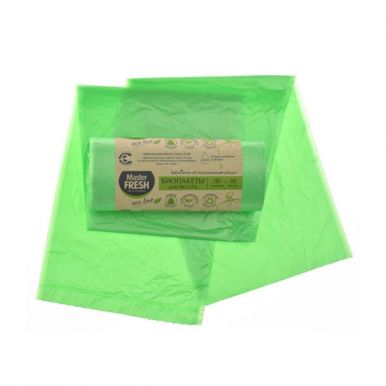 Пакеты д/мусора 35л 30шт Master FRESH БИО биоразлагаемые салатовые