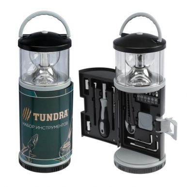 Набор инструментов TUNDRA, подарочный пластиковый кейс Фонарь, 15 предметов, артикул: 5084192