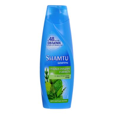 Shamtu Бальзам Глубокое очищение и свежесть,для жирных волос, с экстрактами трав, объём с Push-up эффектом, 360 мл