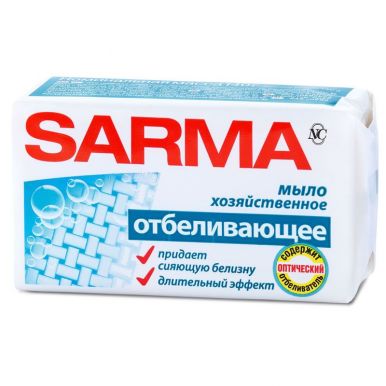 Sarma хозяйственное мыло Отбеливающее, 140 г