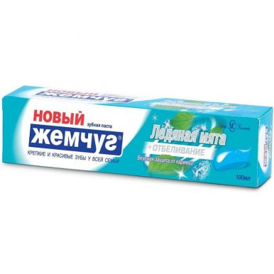 Зубная паста Новый Жемчуг ледяная мята + отбеливание, 100 мл