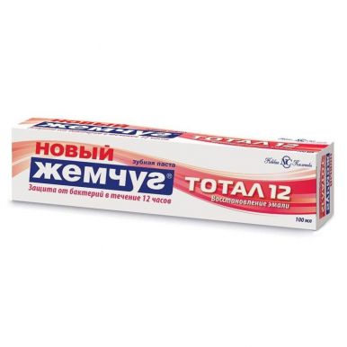 Зубная паста Новый Жемчуг Тотал 12 Восстановление эмали, 100 мл