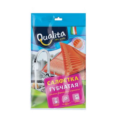 Qualita салфетка - губка из микрофибры 2 в 1