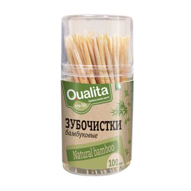 Qualita зубочистки бамбуковые, 100 шт