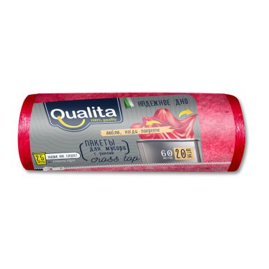 Qualita пакеты для мусора 60л, 20 шт с ушками